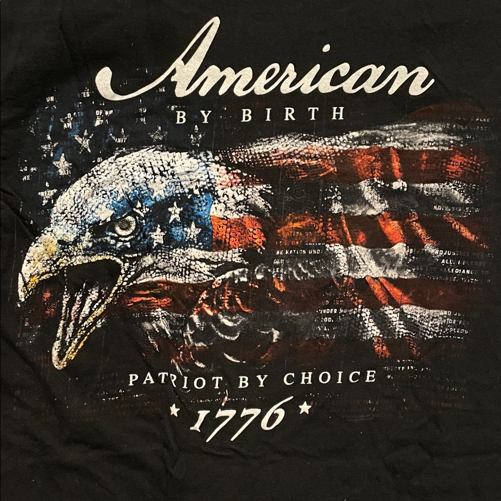 Buck Wear Men’s Black Graphic Patriotic T-Shirt, Size Medium